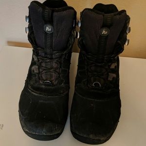 Merrell waterproof men's boots with ice grip.